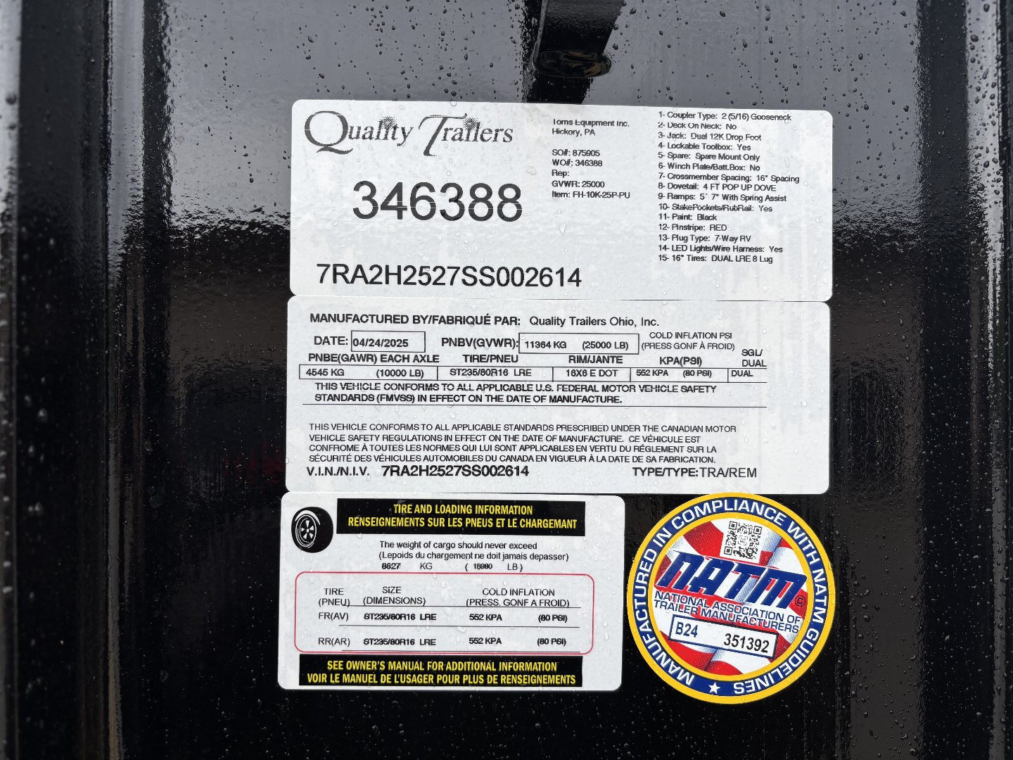 New 2026 Quality Trailers 25' Gooseneck (20' + 5' Pop Up Dove Tail) Pro Series - Tandem Dually - 25000# GVWR