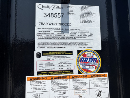 New 2026 Quality Trailers 24' Gooseneck (20' + 4' Pop Up Dovetail) Pro Series - 17000# GVWR