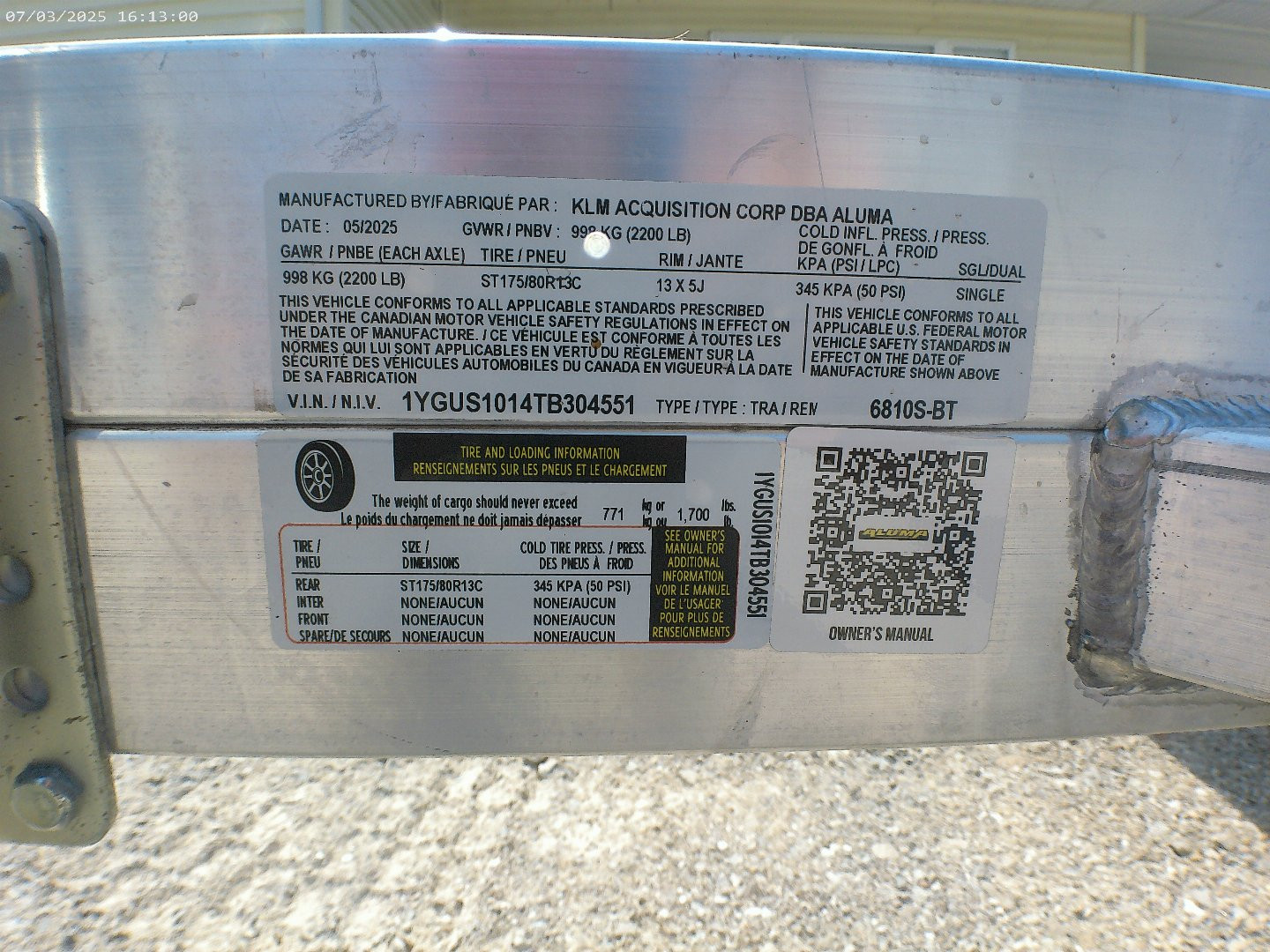 New 2026 Aluma 6810S-BT Utility Trailer