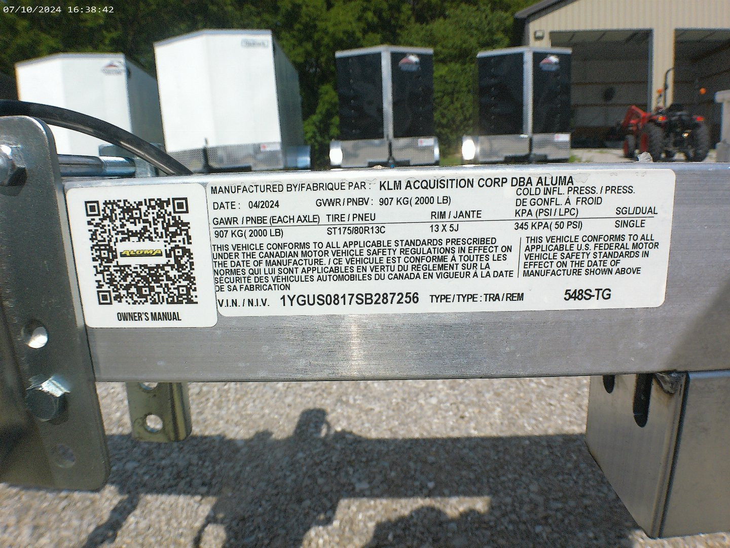 New 2025 Aluma 548-TG Utility Trailer