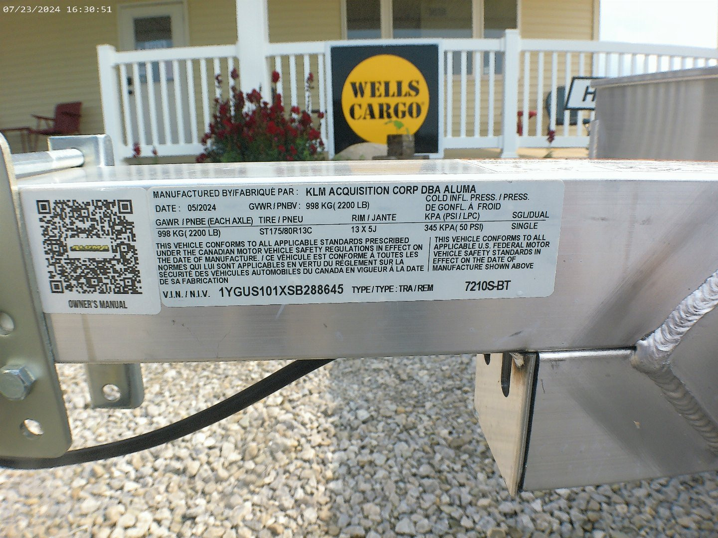 New 2025 Aluma 7210S-BT Utility Trailer