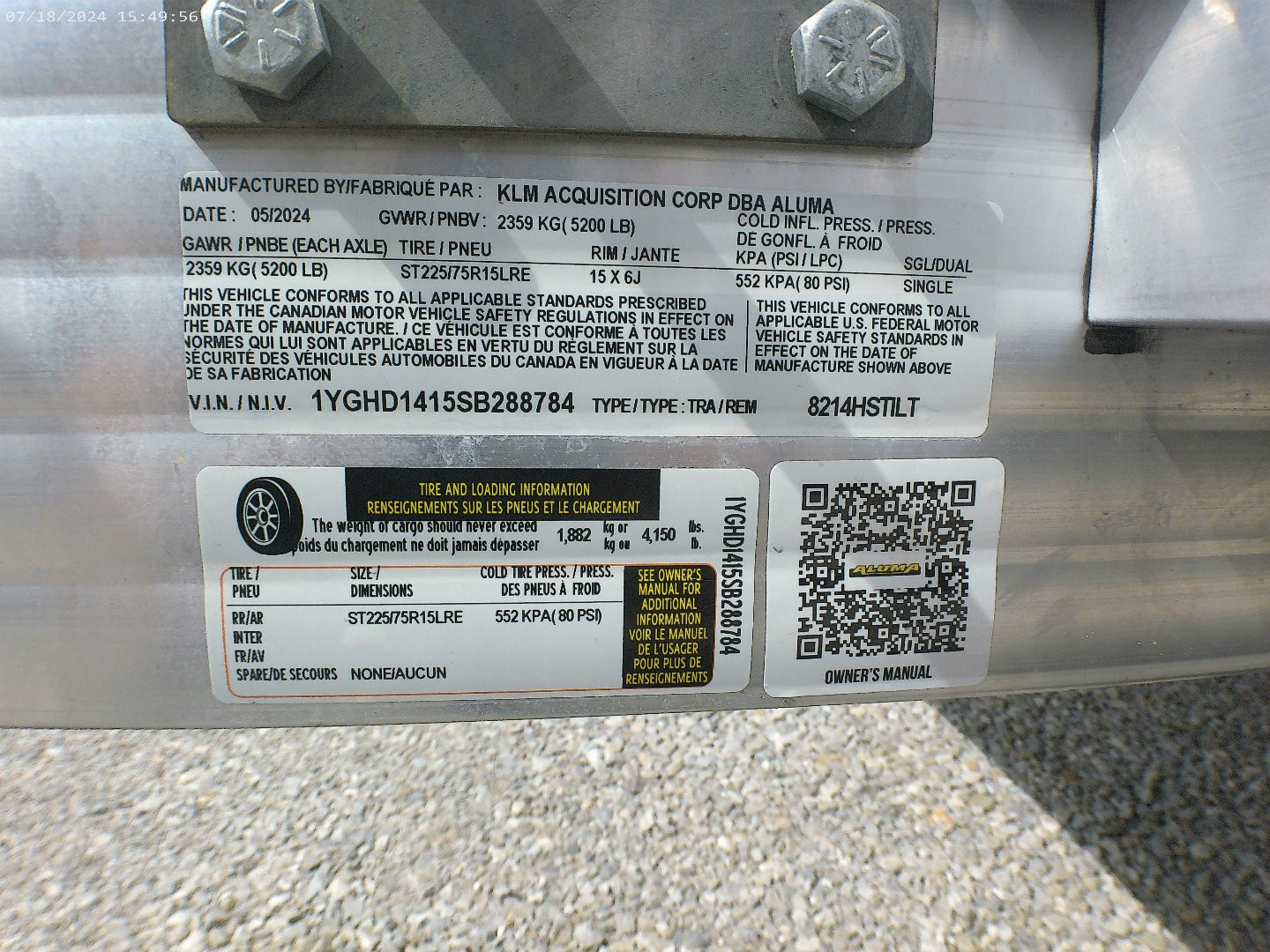 New 2025 Aluma 8214H-S-TILT Tilt Trailer