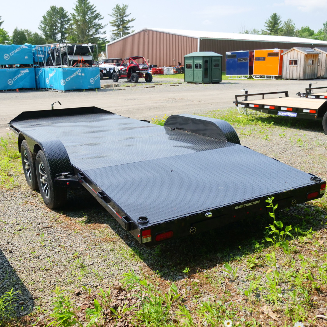 New 2025 Sure-Trac 7X18(14+4) STEEL DECK CAR HAULER Utility Trailer