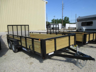 New Sure-Trac 7 x 16 Tube Top Three Board Trailer  7K Tandem