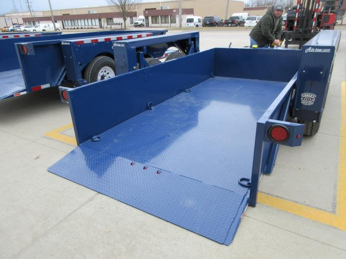 New 2024 Air Tow 75"X14' HYDRAULIC DROP DECK UTILITY BED TRAILER Specialty Trailer