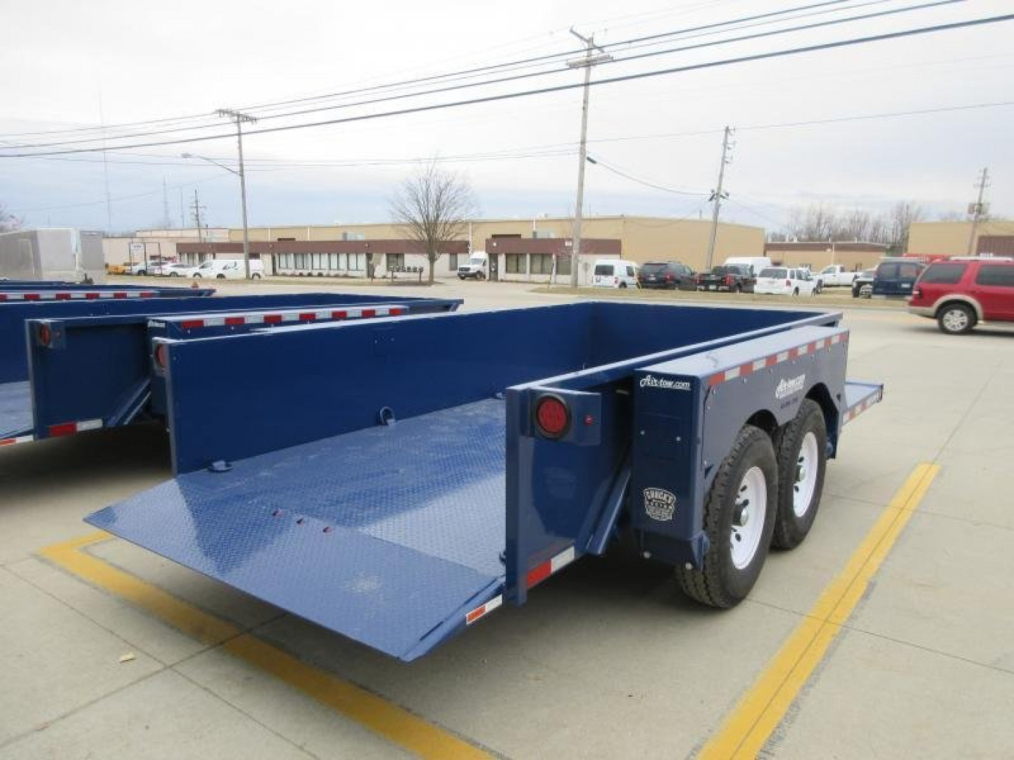 New 2024 Air Tow 75"X14' HYDRAULIC DROP DECK UTILITY BED TRAILER Specialty Trailer