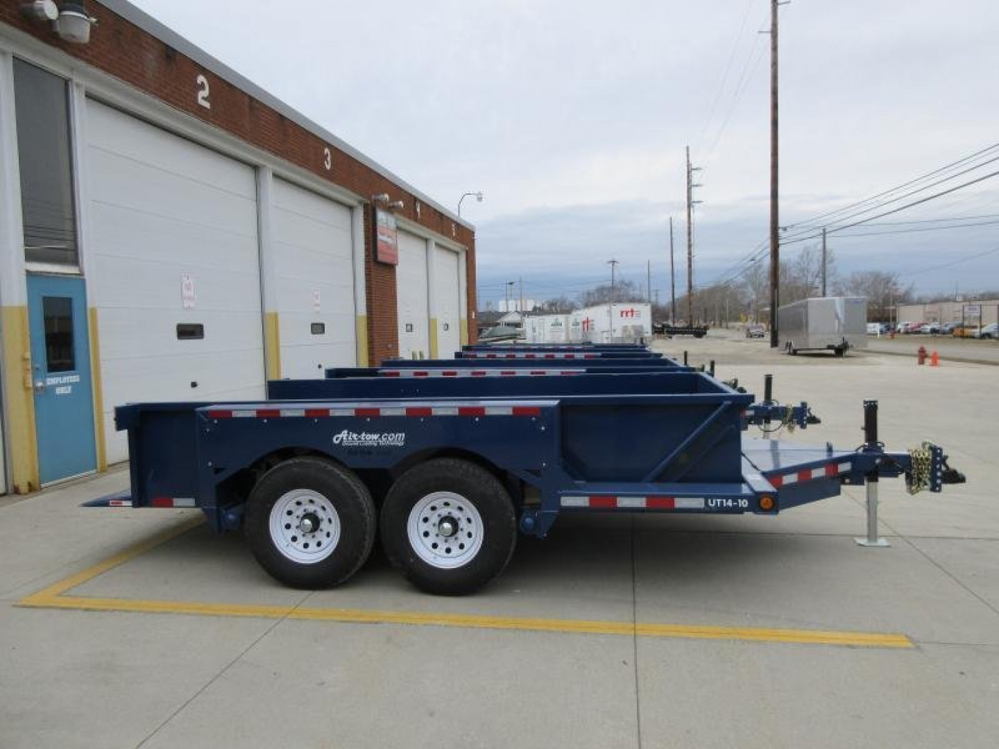New 2024 Air Tow 75"X14' HYDRAULIC DROP DECK UTILITY BED TRAILER Specialty Trailer