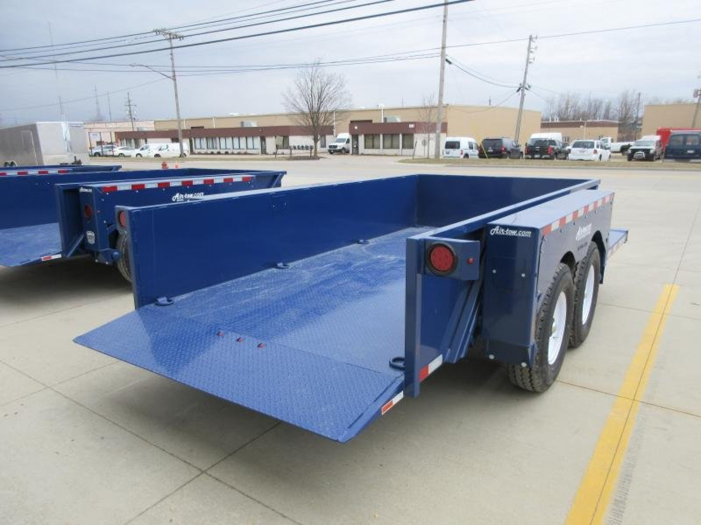New 2024 Air Tow 75"X14' HYDRAULIC DROP DECK UTILITY BED TRAILER Equipment Trailer
