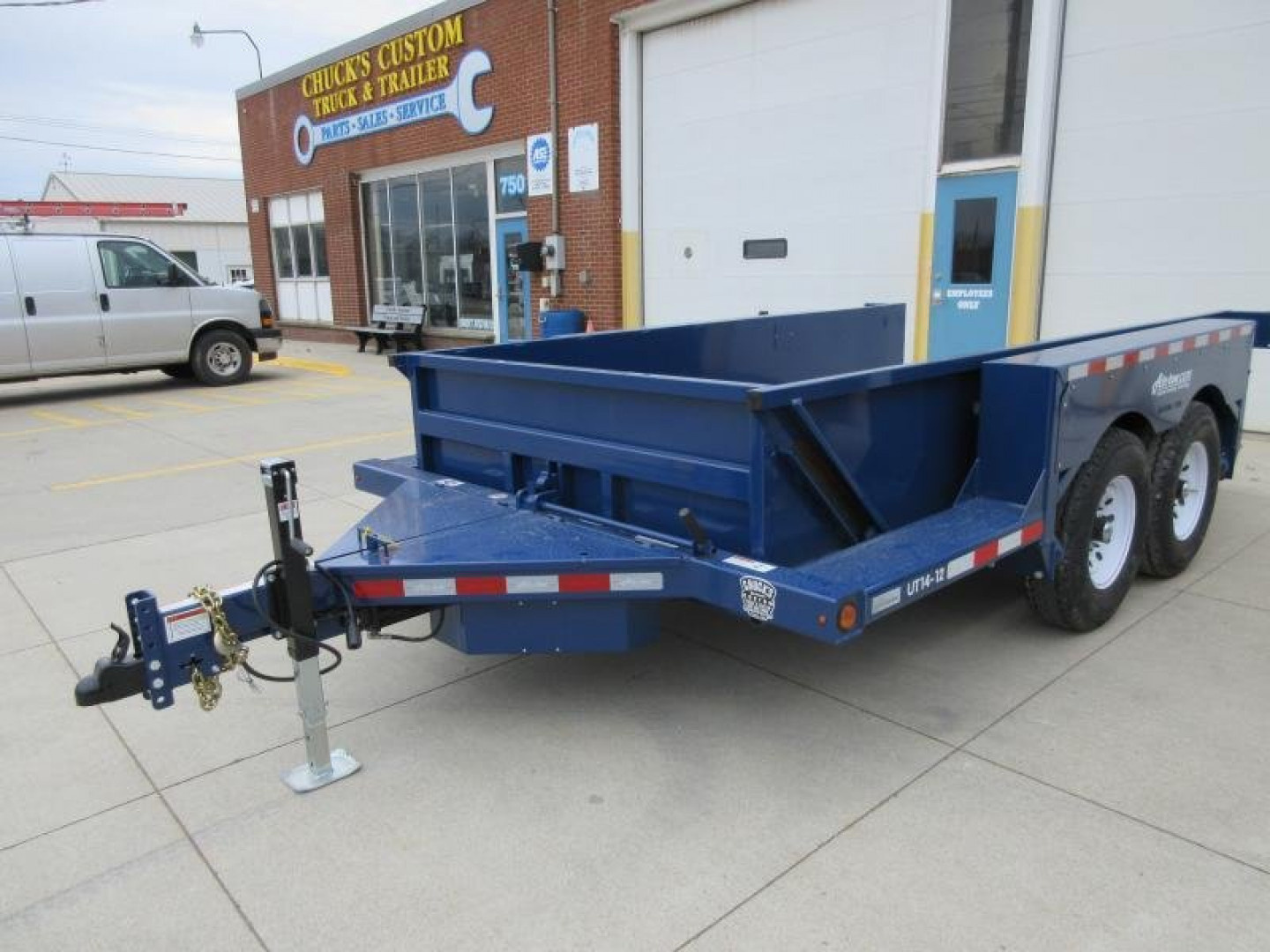 New 2024 Air Tow 75"X14' HYDRAULIC DROP DECK UTILITY BED TRAILER Equipment Trailer