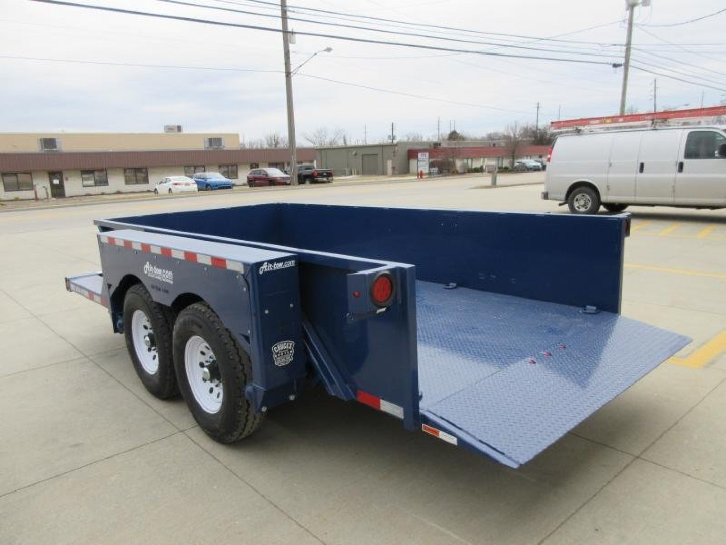 New 2024 Air Tow 75"X14' HYDRAULIC DROP DECK UTILITY BED TRAILER Equipment Trailer
