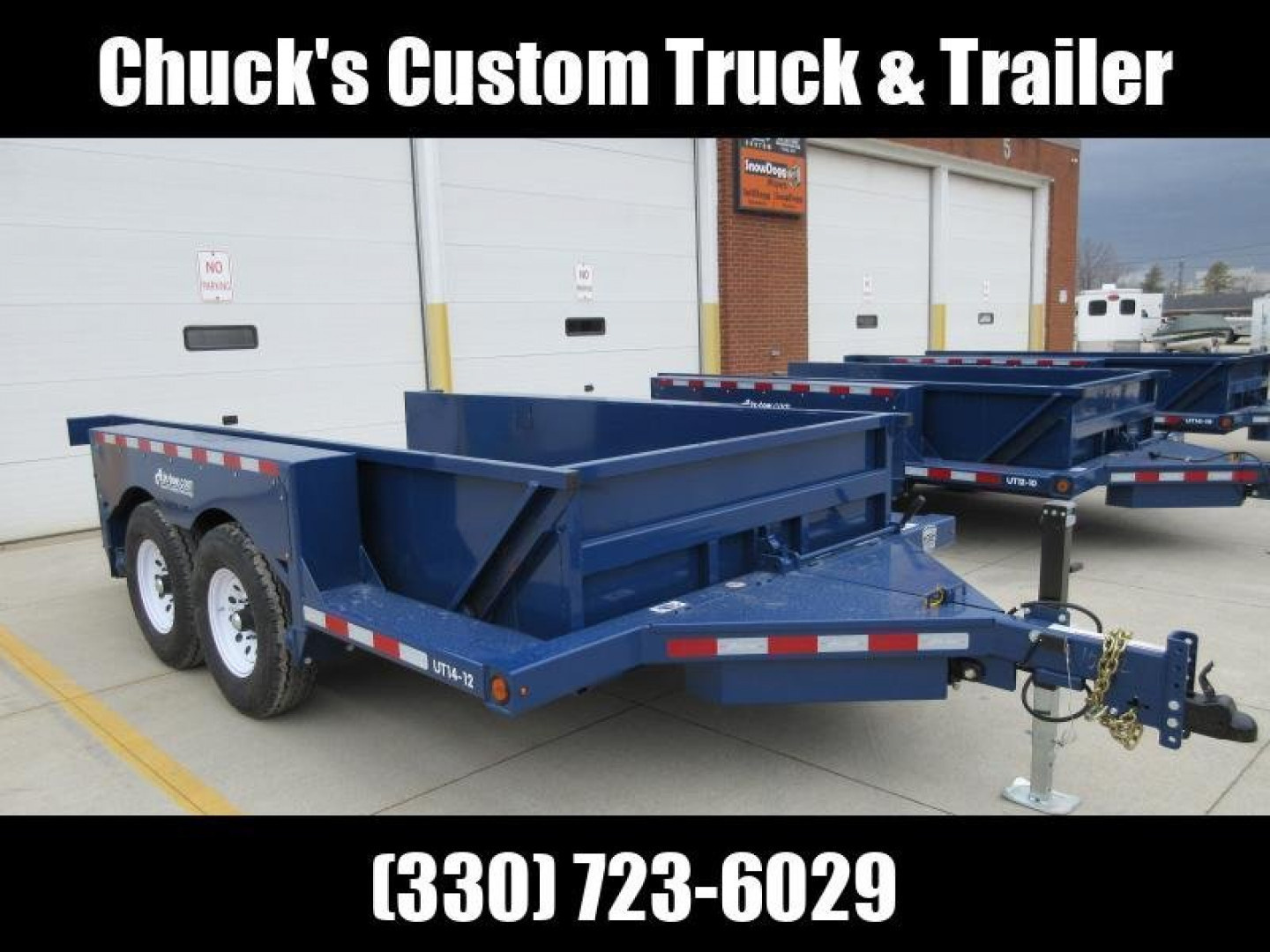 New 2024 Air Tow 75"X14' HYDRAULIC DROP DECK UTILITY BED TRAILER Equipment Trailer