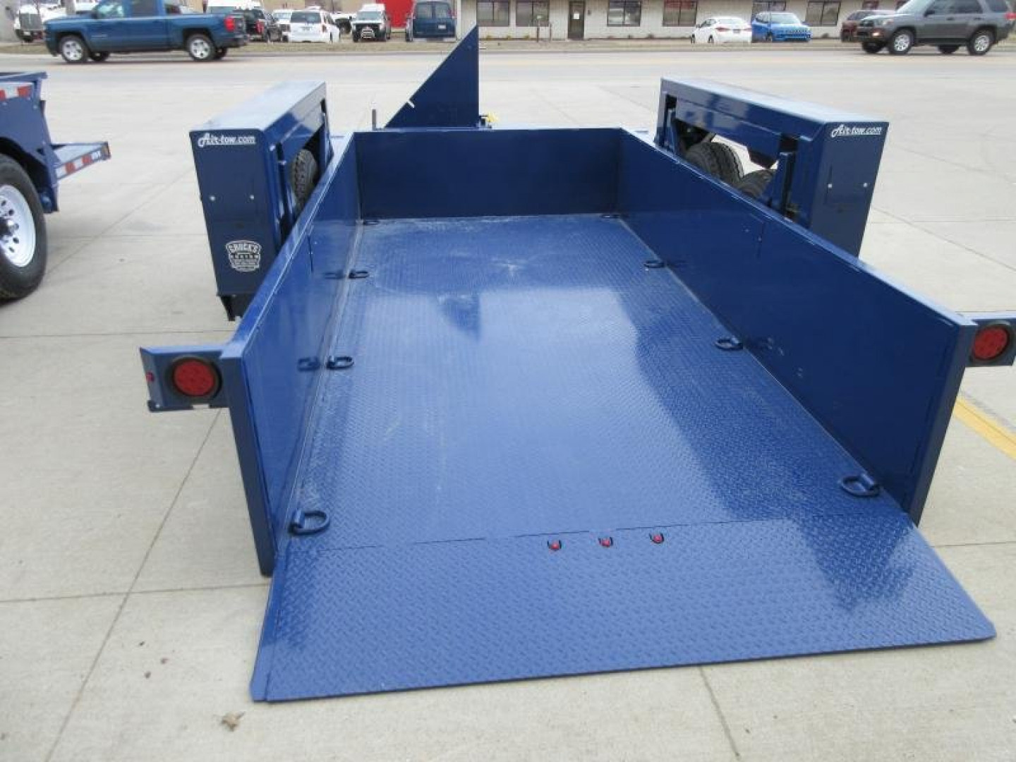 New 2024 Air Tow 75"X14' HYDRAULIC DROP DECK UTILITY BED TRAILER Equipment Trailer