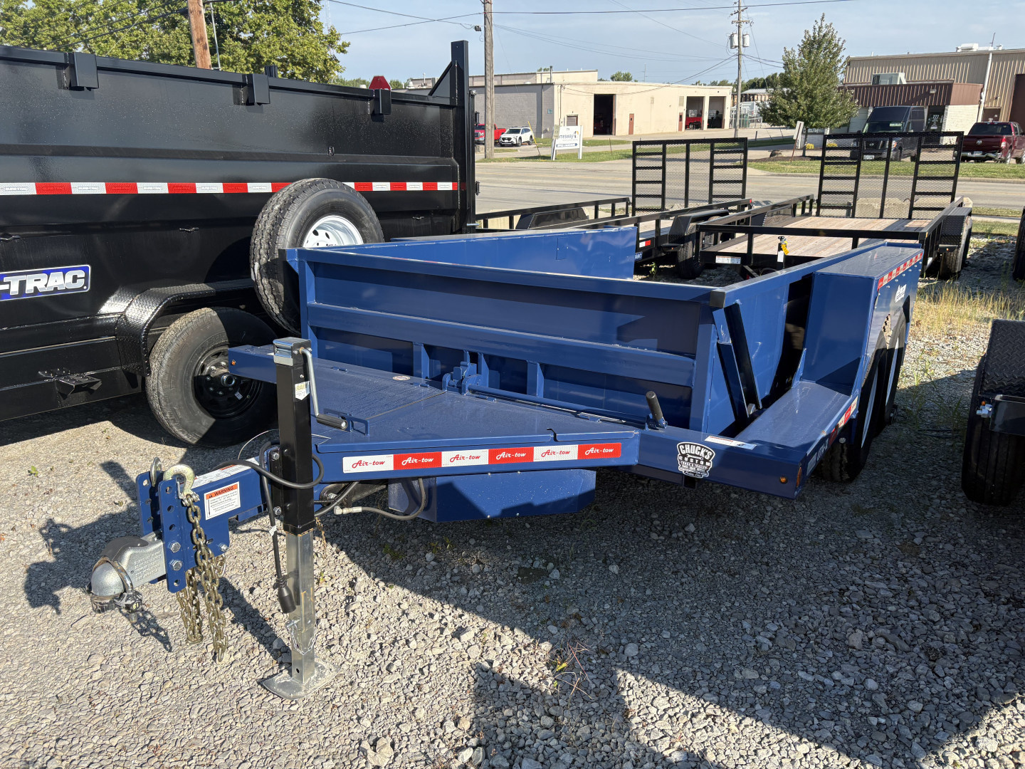New 2024 Air Tow 75"X14' HYDRAULIC DROP DECK UTILITY BED TRAILER Equipment Trailer