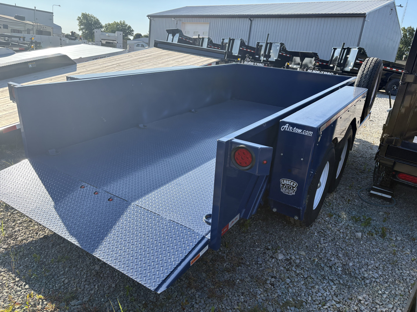 New 2024 Air Tow 75"X14' HYDRAULIC DROP DECK UTILITY BED TRAILER Equipment Trailer