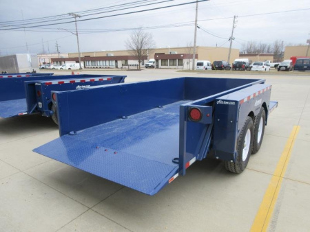New 2024 Air Tow 75"X14' HYDRAULIC DROP DECK UTILITY BED TRAILER Equipment Trailer