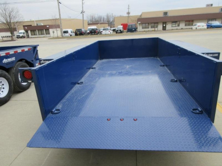 New 2024 Air Tow 75"X14' HYDRAULIC DROP DECK UTILITY BED TRAILER Equipment Trailer