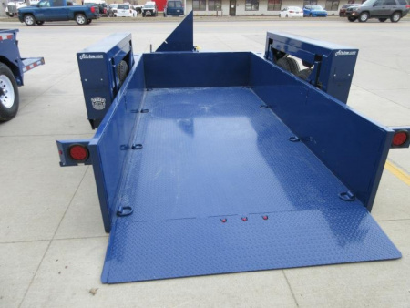 New 2024 Air Tow 75"X14' HYDRAULIC DROP DECK UTILITY BED TRAILER Equipment Trailer