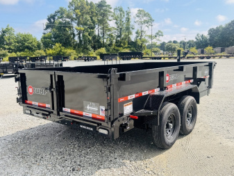 New 2025 U DUMP TRAILERS 7x14 Low Profile Telescopic Dump Trailer w/ 25" Side