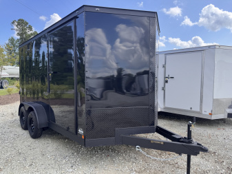 New 2025 Covered Wagon Trailers 7X14 Tandem Axle Enclosed Trailer w/ Blackout Package