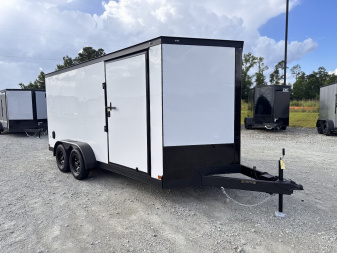 New 2025 Covered Wagon Trailers 7X16 Tandem Axle Enclosed Trailer w/ Blackout Package