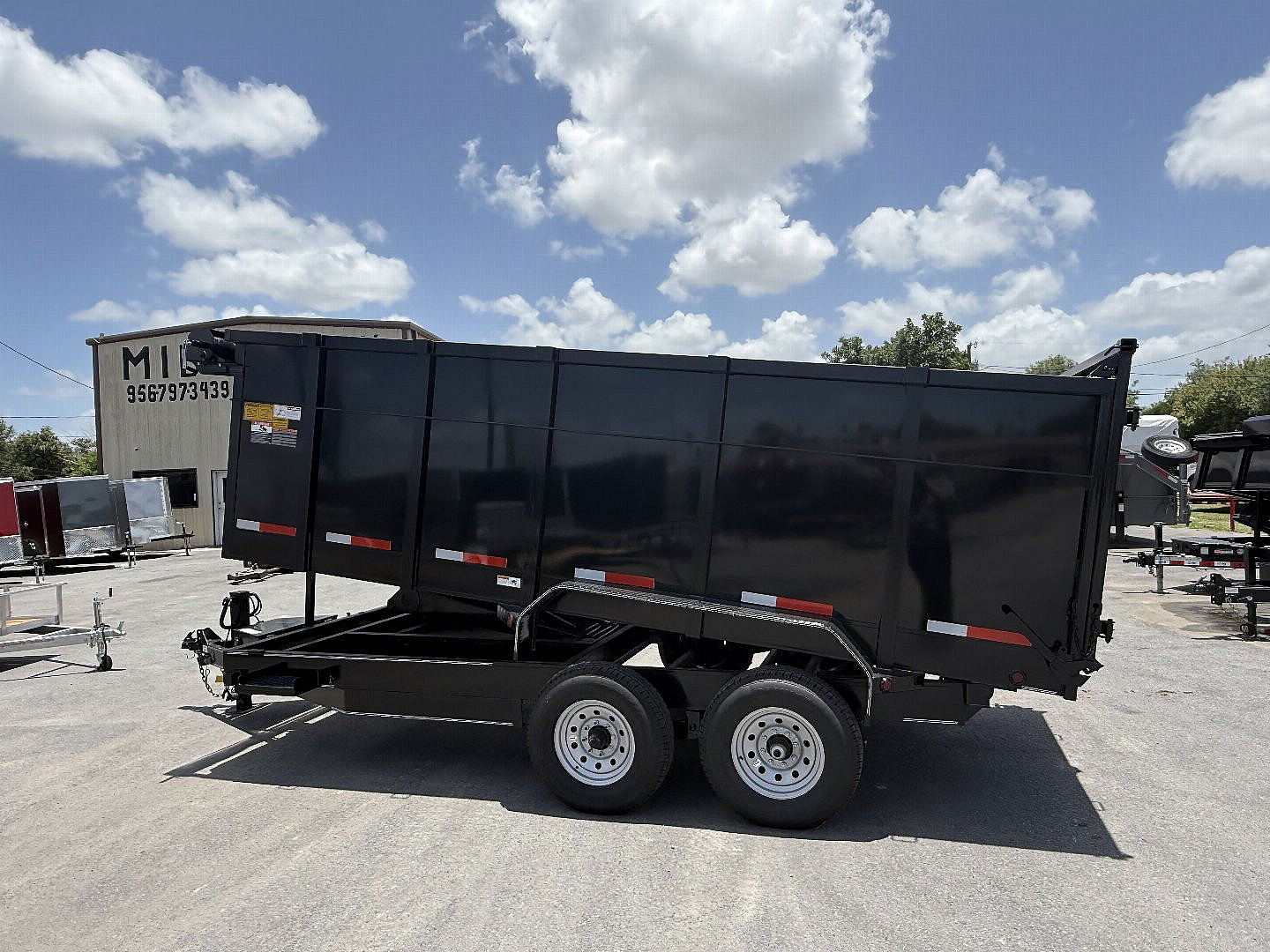 New 2025 TEXAS BRAGG TRAILERS 7x16 4ft Walls Dump Trailer