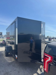 New 2025 6x12 Enclosed Trailer with rear spoiler