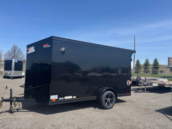 New 2025 6x12 Enclosed Trailer with rear spoiler