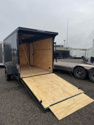 New 2025 6x12 Enclosed Trailer with rear spoiler