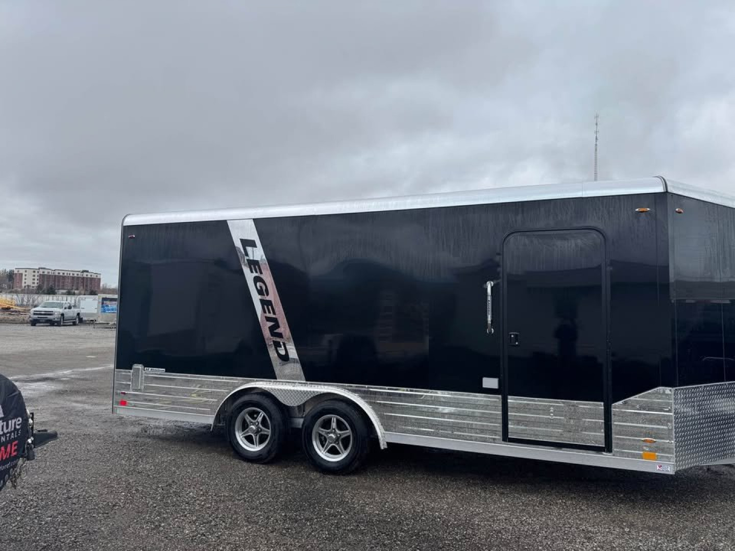 New 2025 8x20 + 3' V-Nose Enclosed Aluminum Legend Trailer with 7' Interior Height