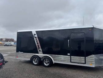 New 2025 8x20 + 3' V-Nose Enclosed Aluminum Legend Trailer with 7' Interior Height