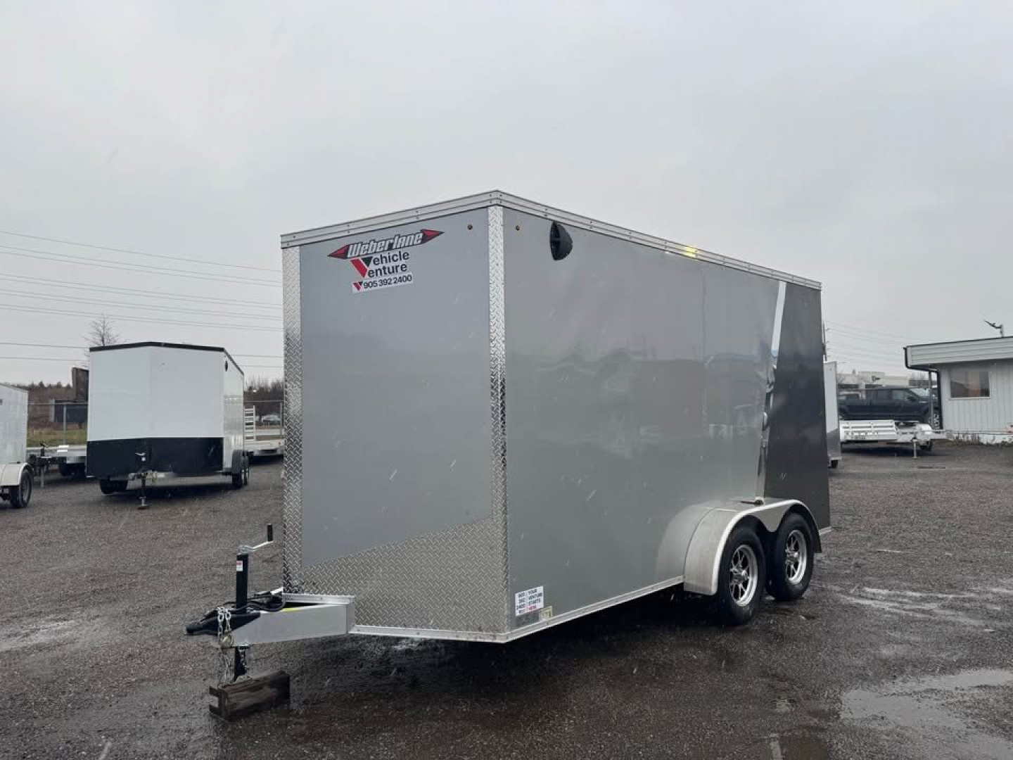 New 2025 7x14 + 2' V-Nose Enclosed Aluminum Trailer