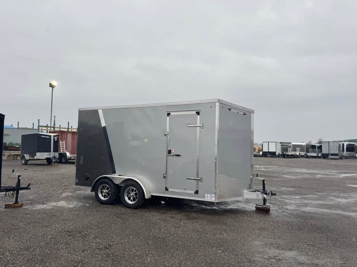New 2025 7x14 + 2' V-Nose Enclosed Aluminum Trailer