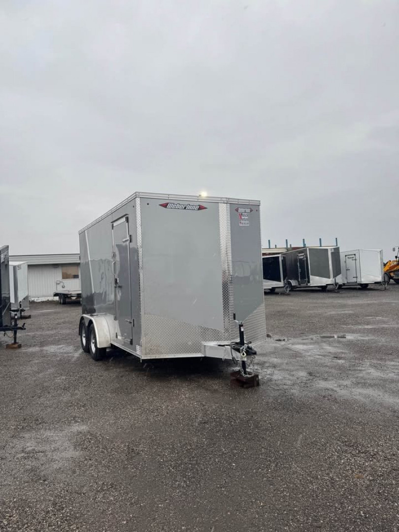 New 2025 7x14 + 2' V-Nose Enclosed Aluminum Trailer