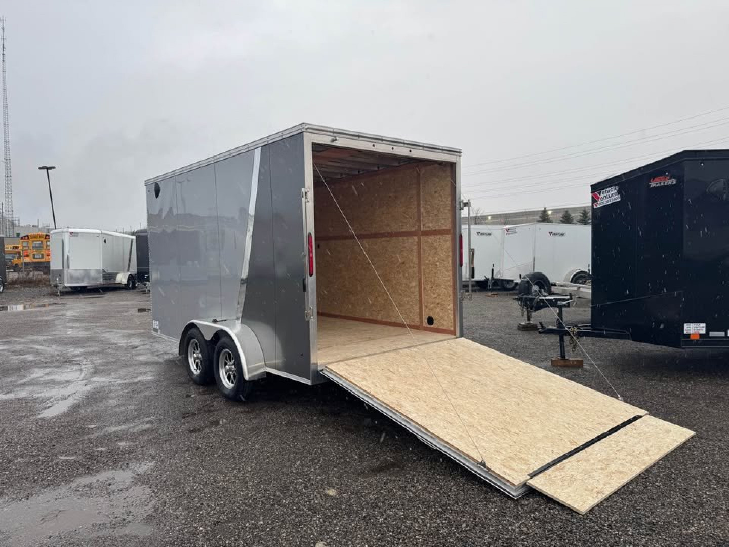 New 2025 7x14 + 2' V-Nose Enclosed Aluminum Trailer