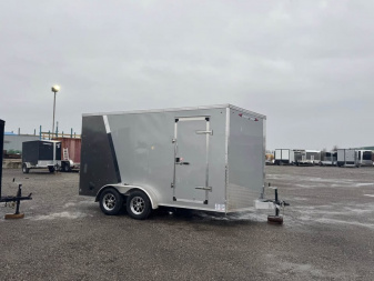New 2025 7x14 + 2' V-Nose Enclosed Aluminum Trailer