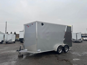 New 2025 7x14 + 2' V-Nose Enclosed Aluminum Trailer