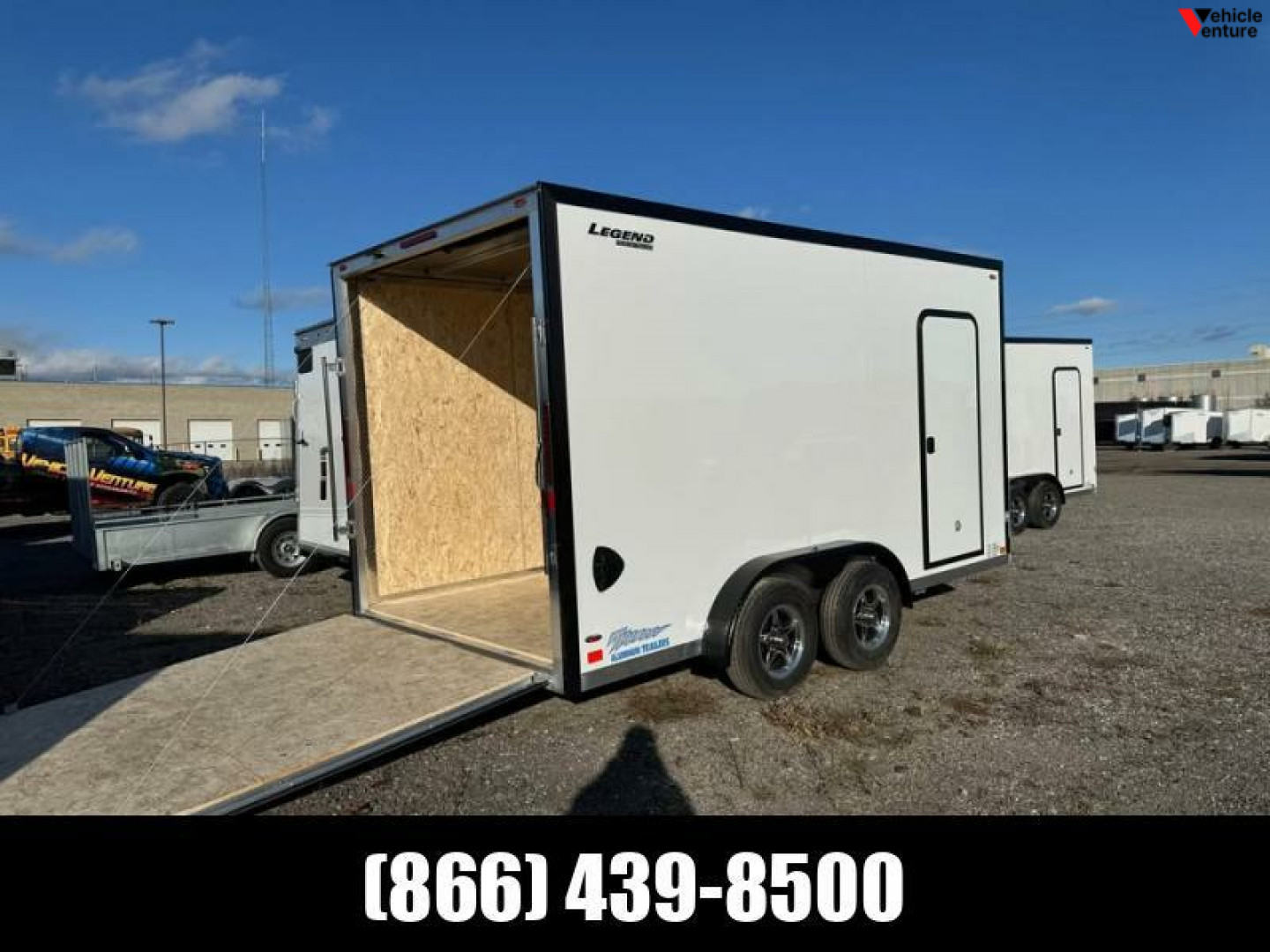 New 2025 7.5x14 + 2' V-Nose Enclosed Aluminum Legend Trailer