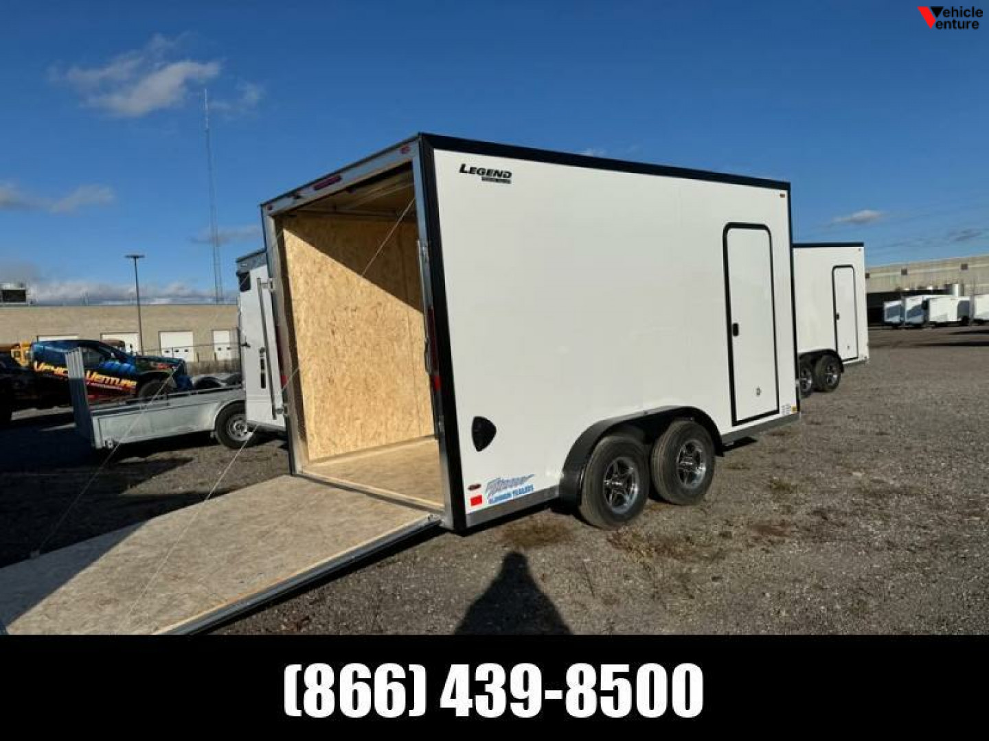 New 2025 7.5x14 + 2' V-Nose Enclosed Aluminum Legend Trailer