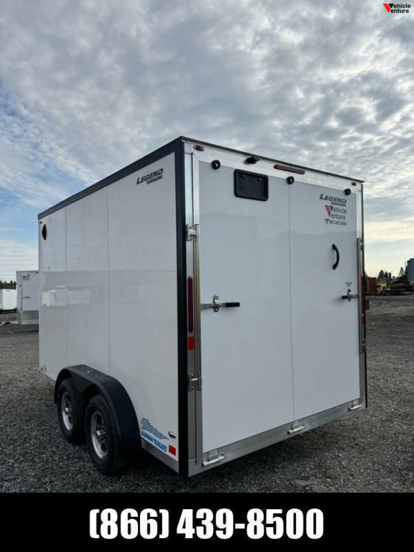 New 2025 7.5x12 + 2' V-Nose Enclosed Aluminum Legend Trailer