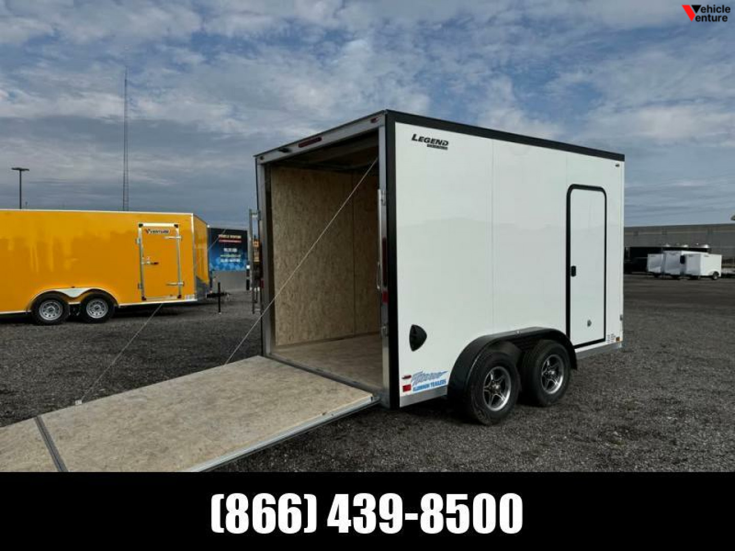 New 2025 7.5x12 + 2' V-Nose Enclosed Aluminum Legend Trailer