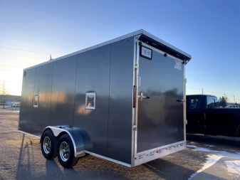 Used 7x18 + 5' V-Nose Enclosed Rental Trailer