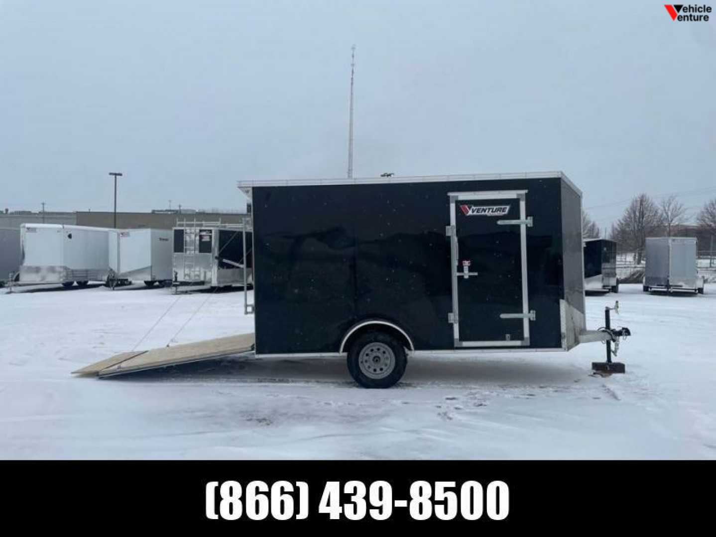 New 2024 6x12 Enclosed Aluminum Trailer with rear spoiler