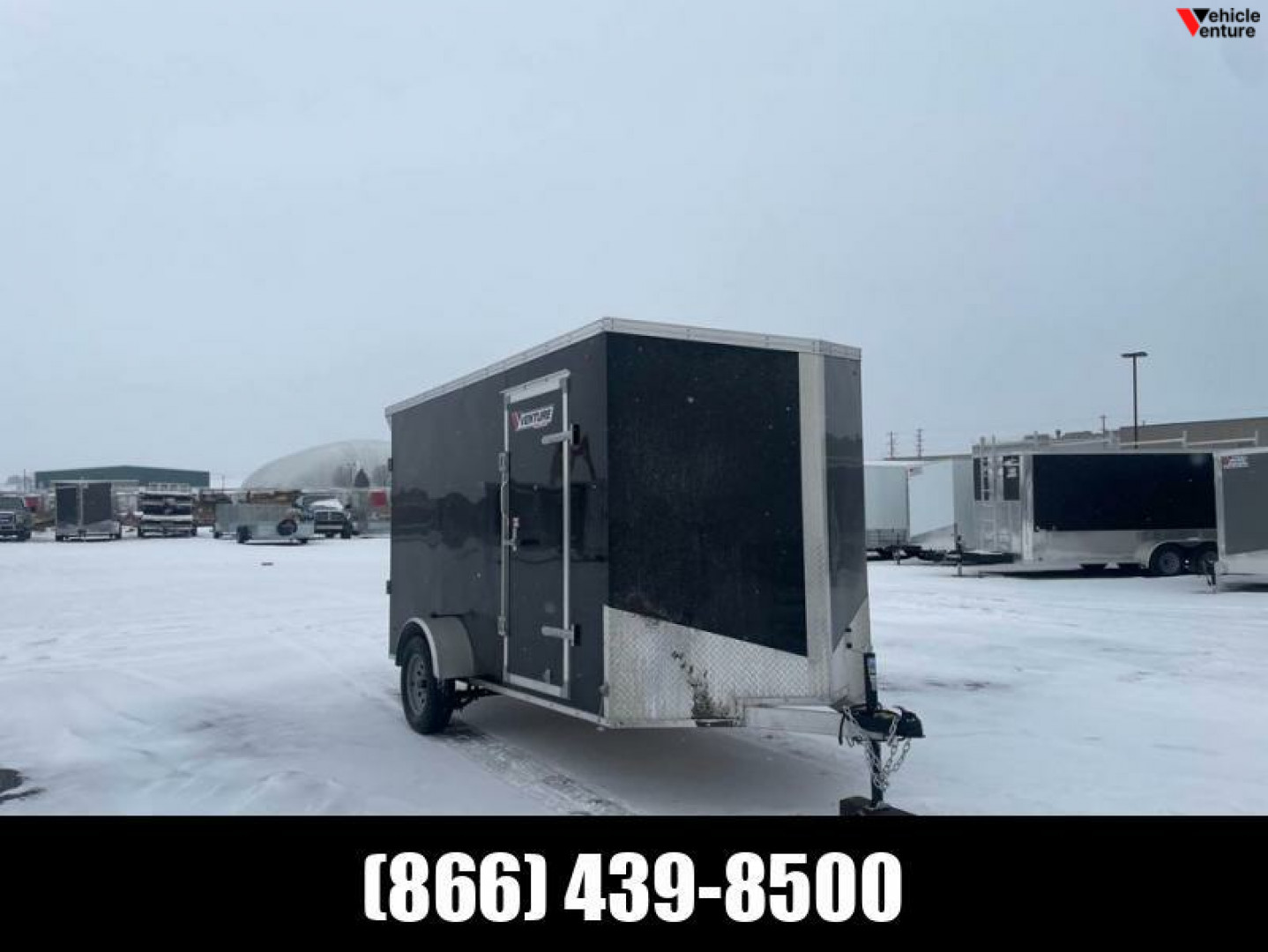 New 2024 6x12 Enclosed Aluminum Trailer with rear spoiler