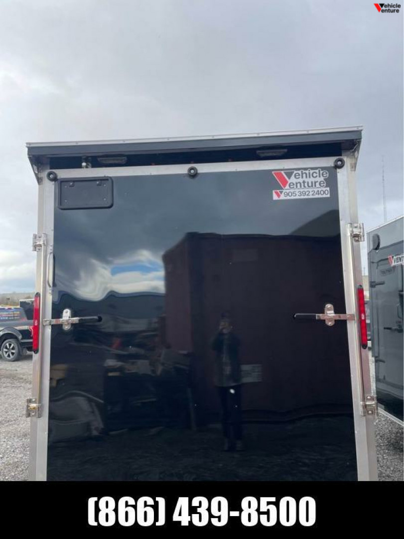 New 2024 7x21 (7x16 + 5' V-Nose) Aluminum Drive in Drive out Enclosed Trailer