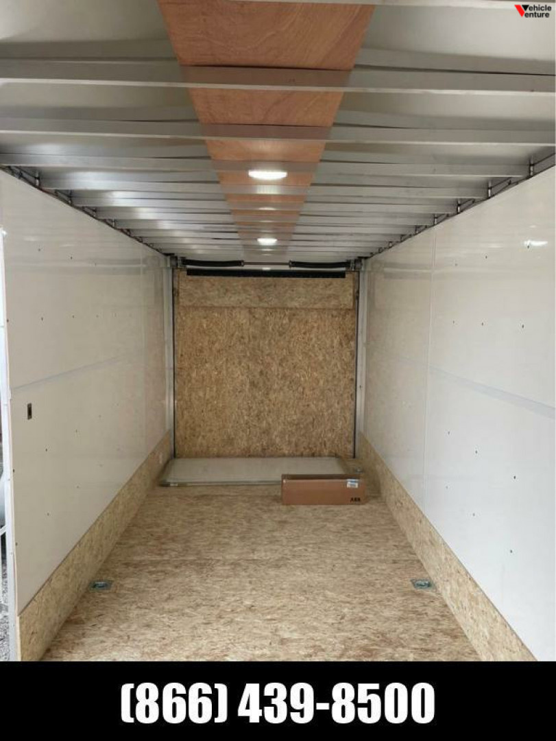 New 2024 7x21 (7x16 + 5' V-Nose) Aluminum Drive in Drive out Enclosed Trailer