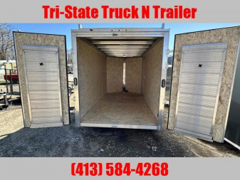 New 2025 STEALTH 7x14 Contractor Enclosed with ladder barn door