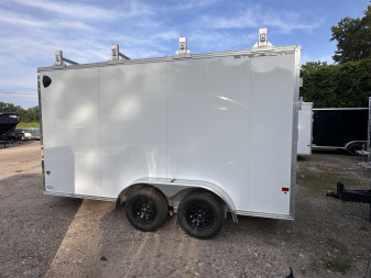 New 2025 STEALTH 7x14 Contractor Enclosed with ladder barn door