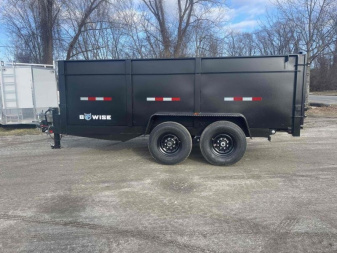 New 2026 BWISE 7x14 High Side 14k Dump Trailer w/ramps