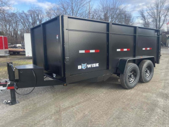 New 2026 BWISE 7x14 High Side 14k Dump Trailer w/ramps