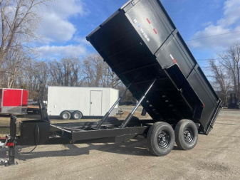 New 2026 BWISE 7x14 High Side 14k Dump Trailer w/ramps